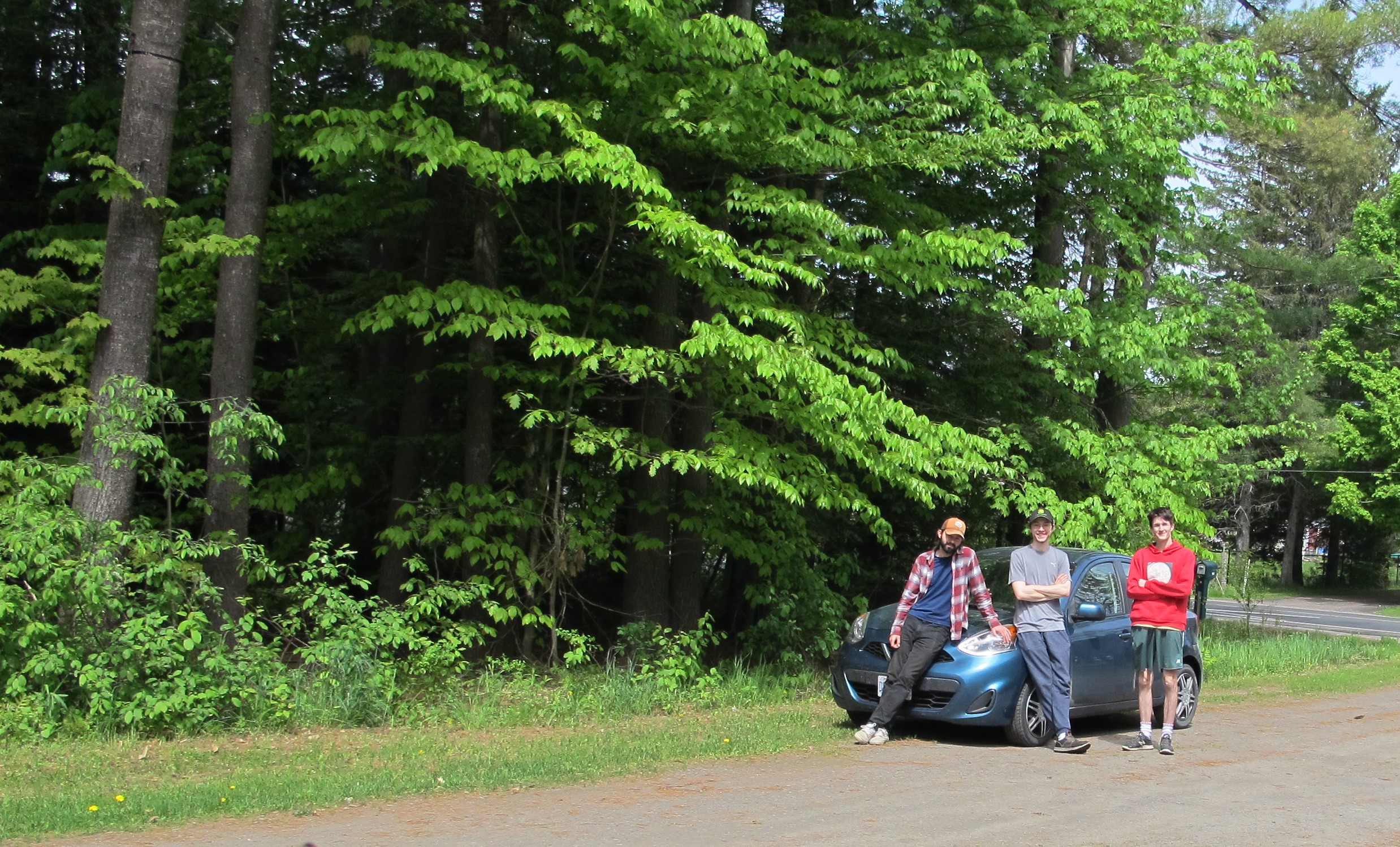 Ben, Noah and Spencer in front of the Micro